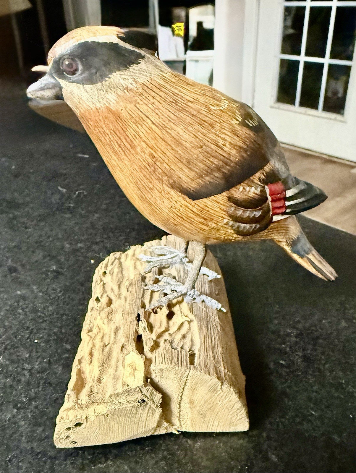 Joel Zani Celtic Carvings Cedar Waxwing Hand Carved Wood Bird Signed #9 VTG