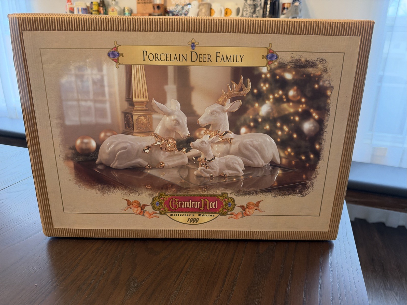 1999 Grandeur Noel Collector\'s Edition Porcelain Deer Family In Original Box