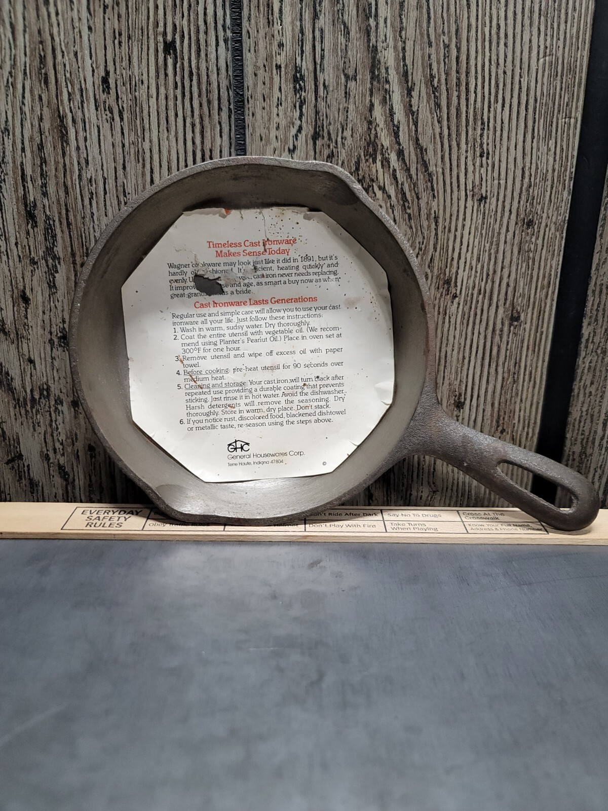 WAGNER WARE GHC GENERAL HOUSEWARES CORP. 6 1/2 Inch Cast Iron Skillet NOS W LABL