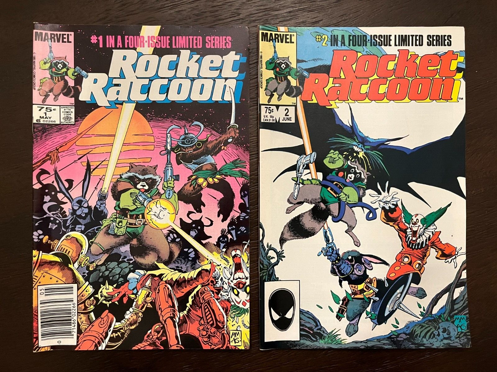 VINTAGE 1985 Marvel Comics ROCKET RACCOON #1 + #2 1st Solo Series KEYS