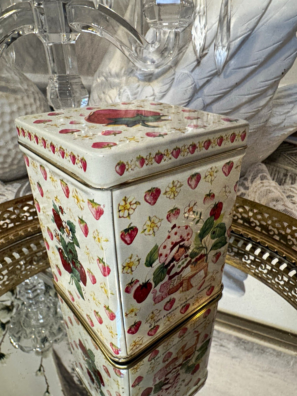 Vintage Strawberry Shortcake Tin Metal Canister Container Bristolware 1981 5 Vintage Strawberry Shortcake Tin Metal Canister Container Bristolware 1981 5