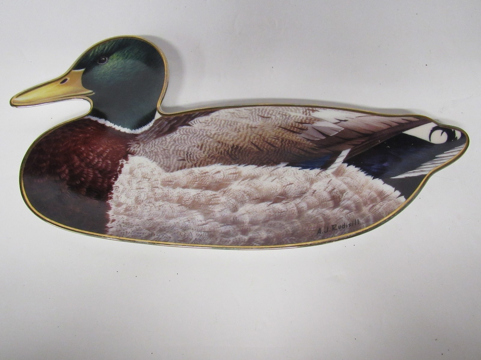 Vintage Mallard Duck by A.J. Rudisill Fine Porcelain Trinket Dish Wall Decor Vintage Mallard Duck by A.J. Rudisill Fine Porcelain Trinket Dish Wall Decor