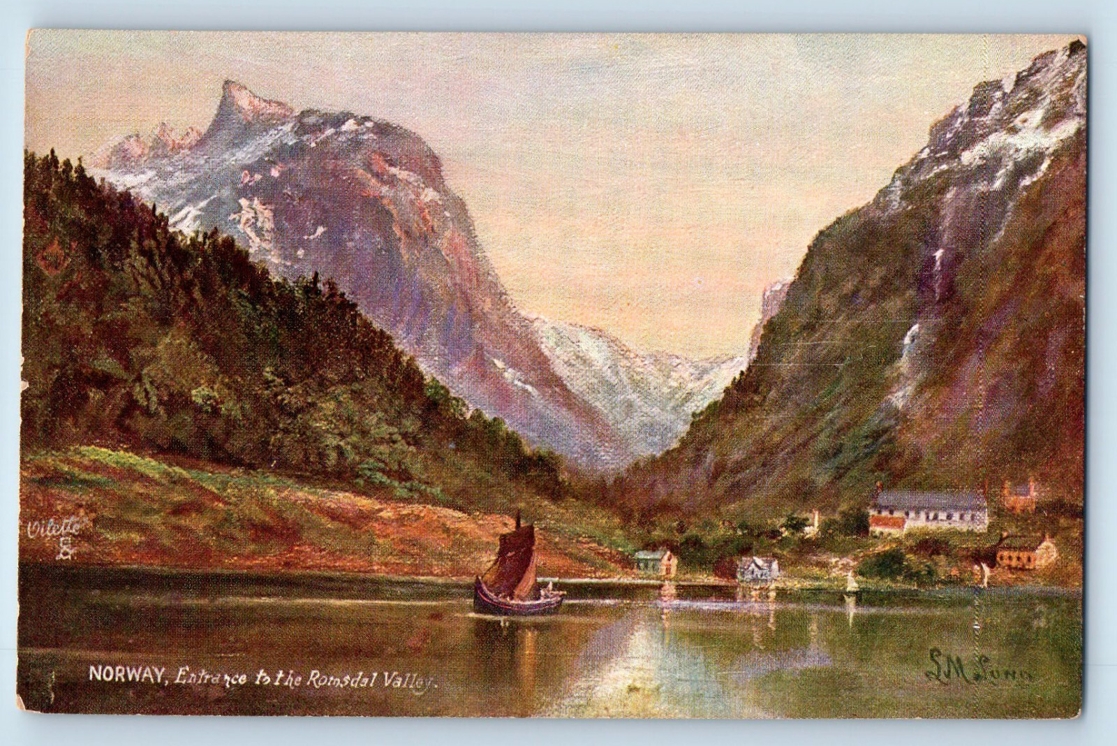 Norway Postcard Entrance to the Romsdal Valley c1910 Oilette Tuck Art
