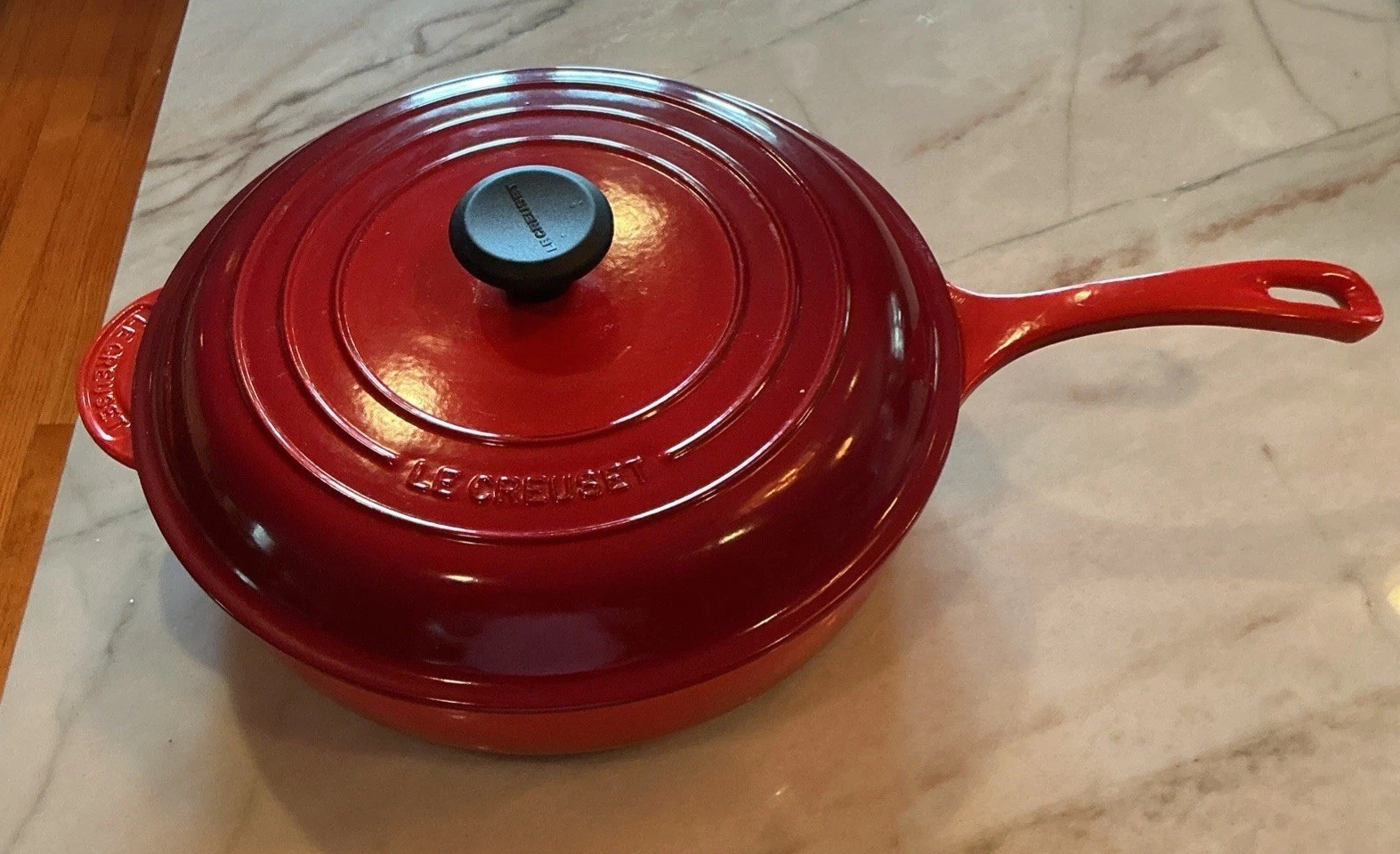 Le Creuset Signature Enameled Cast Iron Deep Sauté Pan, 4 1/4-Qt Cerise Red 30 Le Creuset Signature Enameled Cast Iron Deep Sauté Pan, 4 1/4-Qt Cerise Red 30