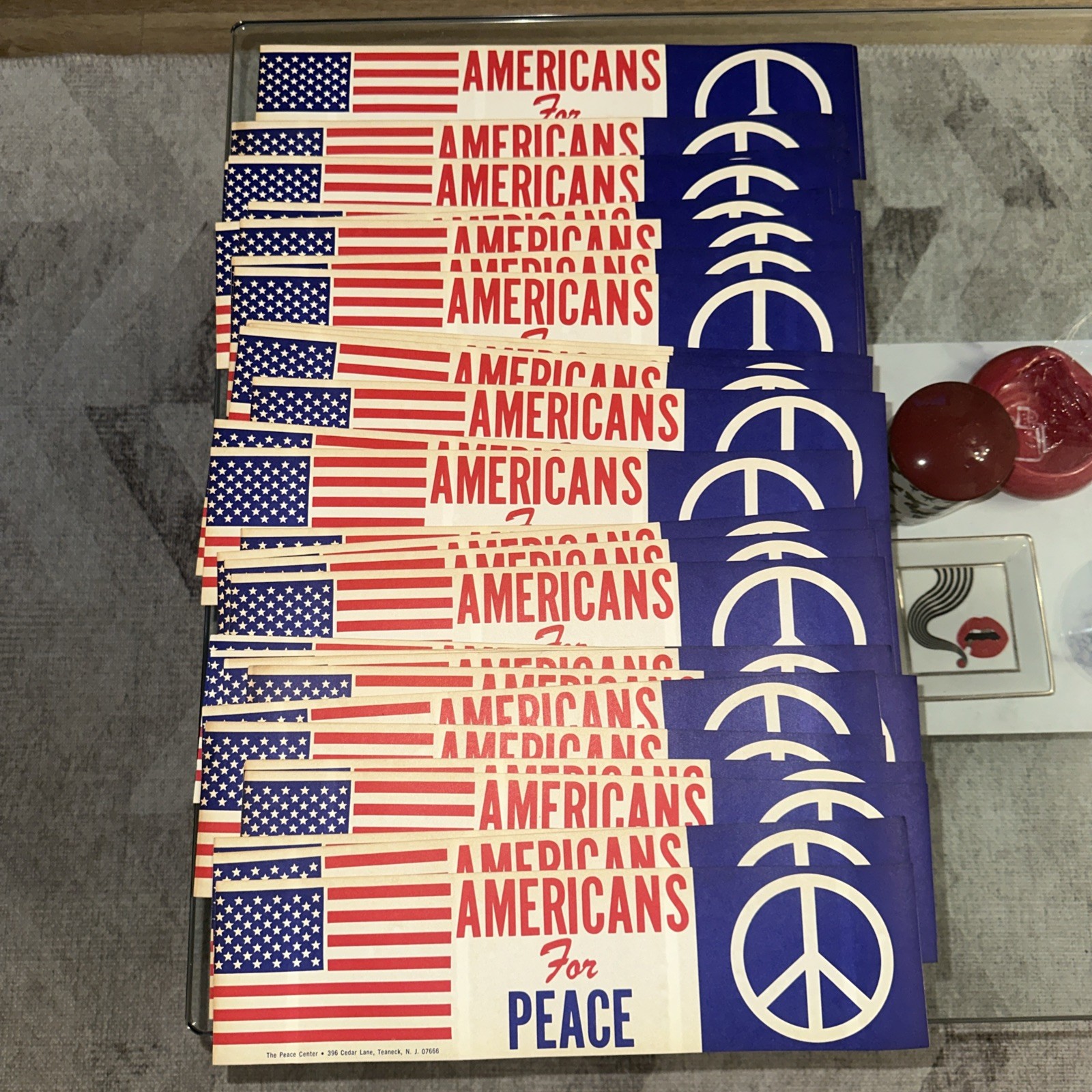 Vintage 1970s Vietnam War Peace Protest Bumper Sticker Sign Teaneck NJ Lot