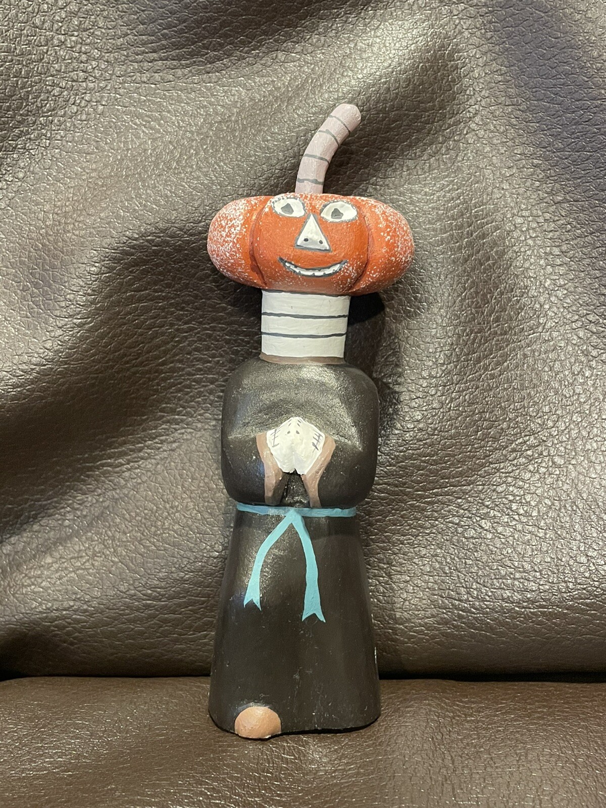 Josue Perez Mexican Folk Art Pumpkin Head Monk La Union Tejalapam 5
