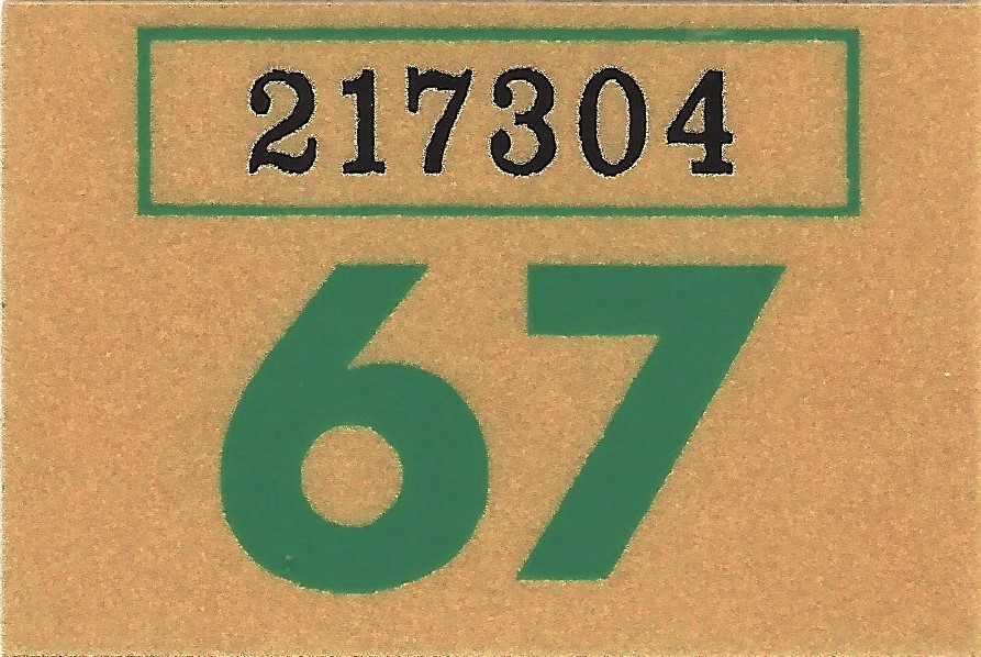 1967 WASHINGTON Vinyl Sticker Decal -CAR/Passenger License Plate Reg.TAB TAG-New