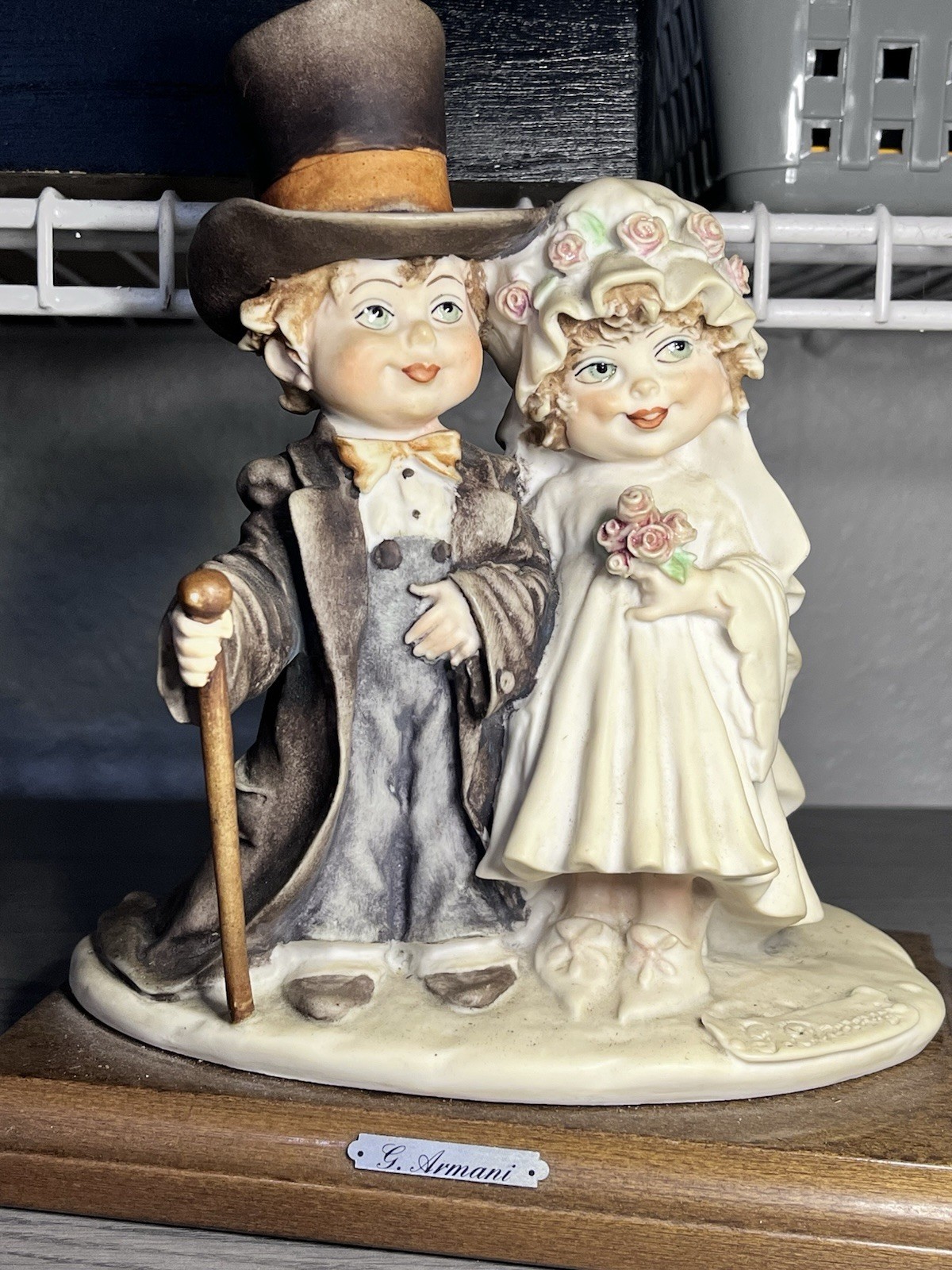 Giuseppe Armani Bride & Groom 132C Child’s Play Wedding Figurine Wood Base Giuseppe Armani Bride & Groom 132C Child’s Play Wedding Figurine Wood Base