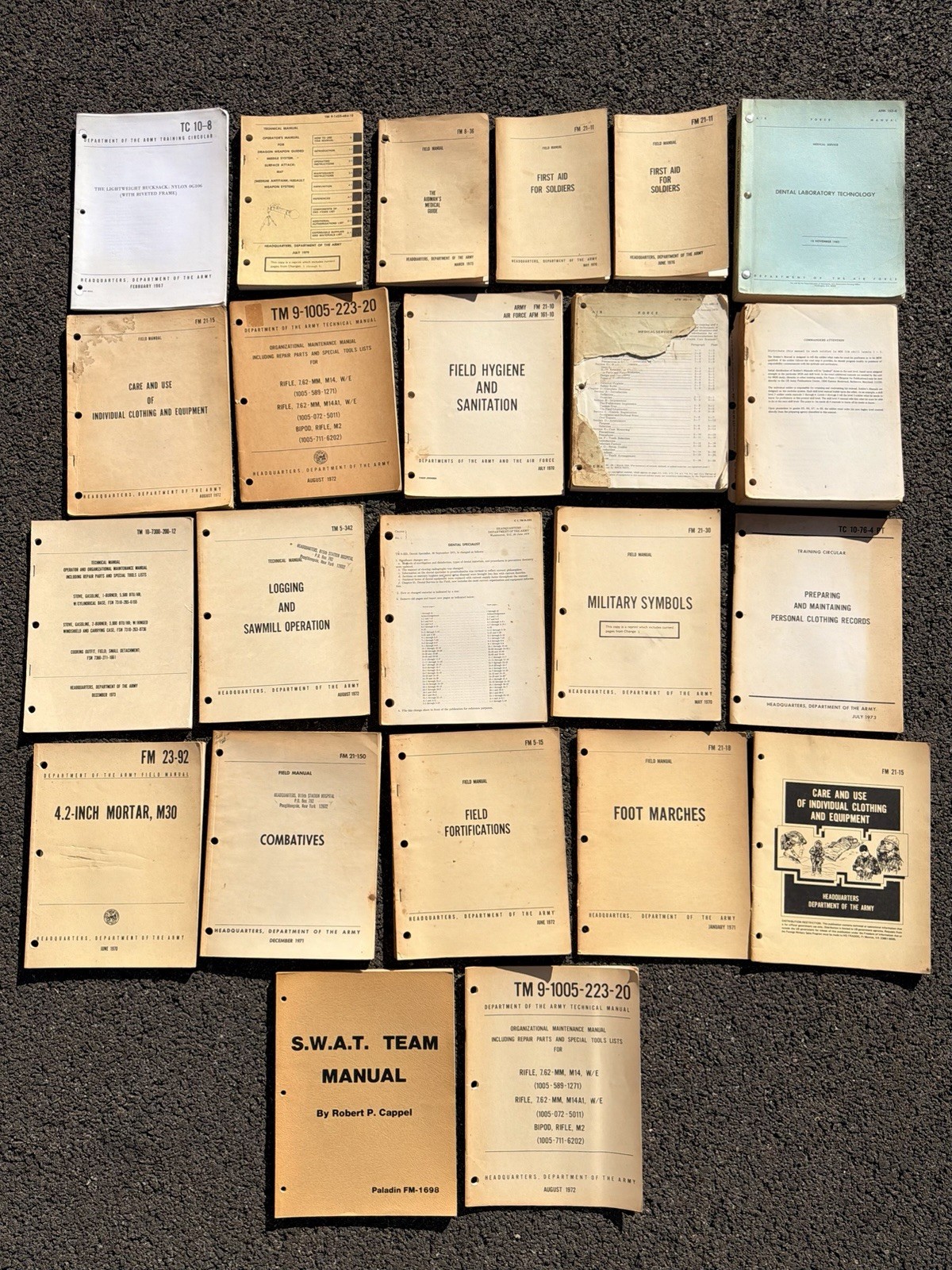 US Military Army Field Manual LOT OF 23 Vintage 1970s Vietnam War Issued Books US Military Army Field Manual LOT OF 23 Vintage 1970s Vietnam War Issued Books