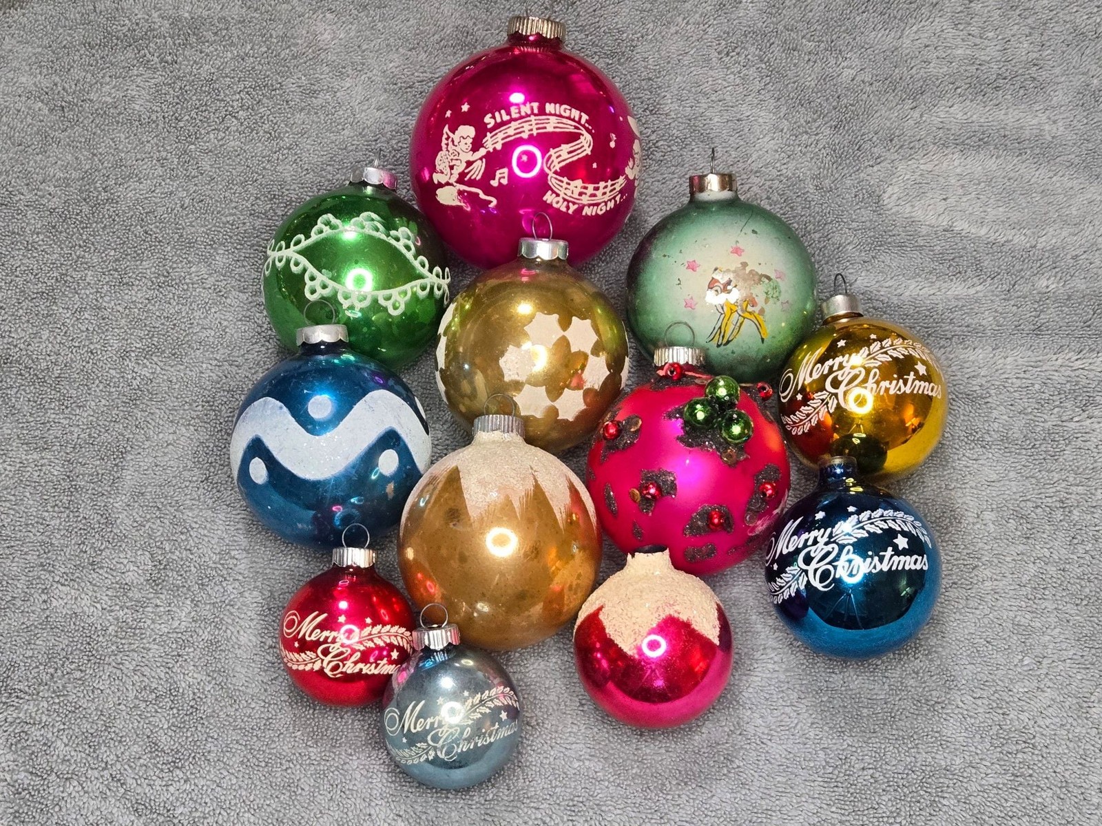 Vintage Glass Christmas Ornaments Lot Of 12 Shiny Brite Vintage Glass Christmas Ornaments Lot Of 12 Shiny Brite