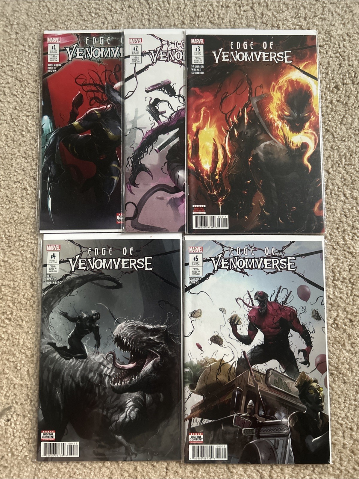 Edge of Venomverse #1-5 Complete Mini-Series A Covers 2017 Marvel Comics Edge of Venomverse #1-5 Complete Mini-Series A Covers 2017 Marvel Comics