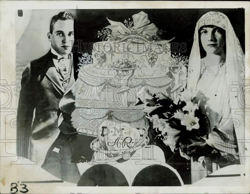 1925 Press Photo David Milton and Abby Rockefeller at Their Wedding - kfx32666