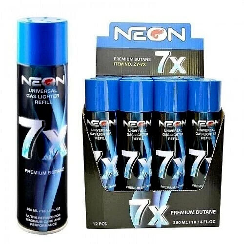 Neon 7x Universal gas lighter PREMIUM BUTANE FUEL REFINED 300 ML Lot of 6 Neon 7x Universal gas lighter PREMIUM BUTANE FUEL REFINED 300 ML Lot of 6