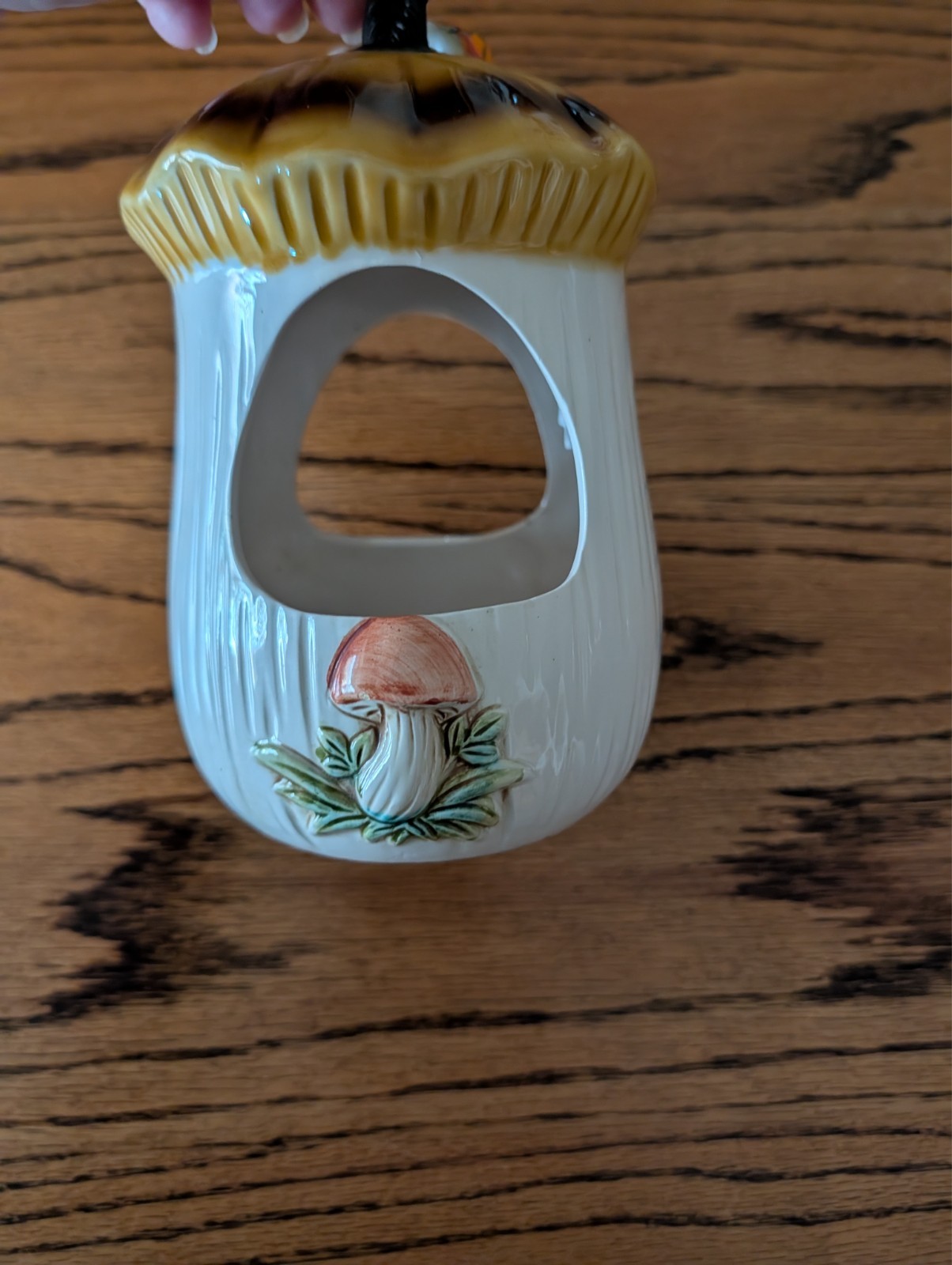Sears & Roebuck Merry Mushroom Hanging Planter / Bird Feeder No Chain See Notes Sears & Roebuck Merry Mushroom Hanging Planter / Bird Feeder No Chain See Notes