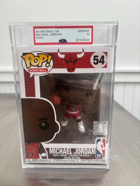 PSA GEM MT 10 MICHAEL JORDAN FUNKO #54 COLLECTIBLE VINYL 2024 INVEST INVEST