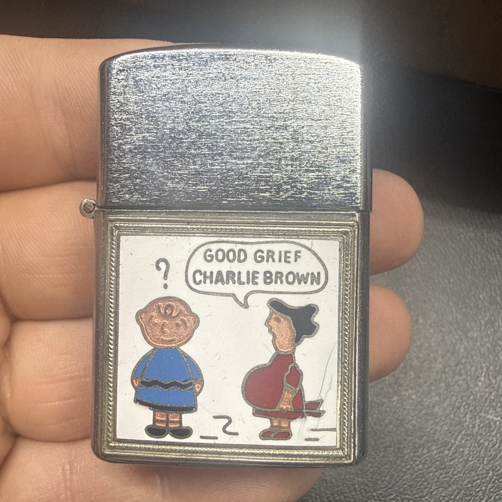 1960\'S ADULT THEMED CHARLIE BROWN AND LUCY CIGARETTE LIGHTER SUPER WINDKING