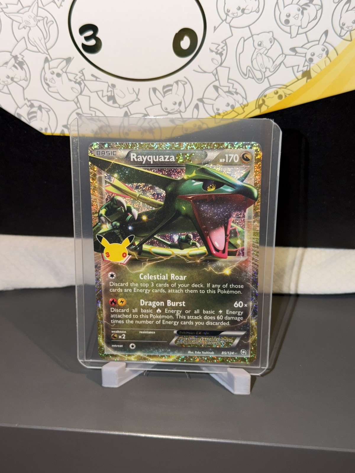Pokémon Rayquaza EX 85/124 30th anniversary MINT English Holo Rare EX 