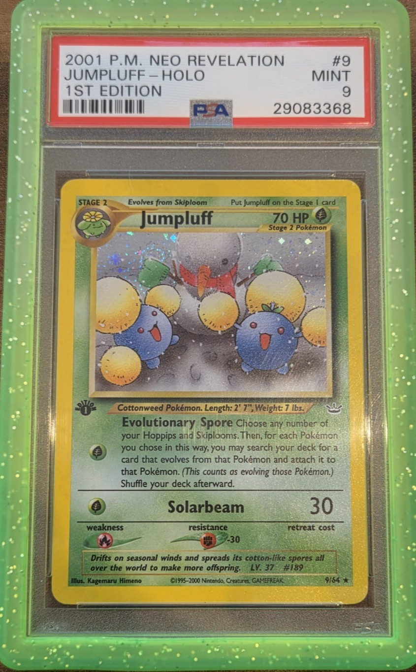 Pokemon PSA 9 1st Edition Neo Revelation Jumpluff Holo Rare 9/64 MINT