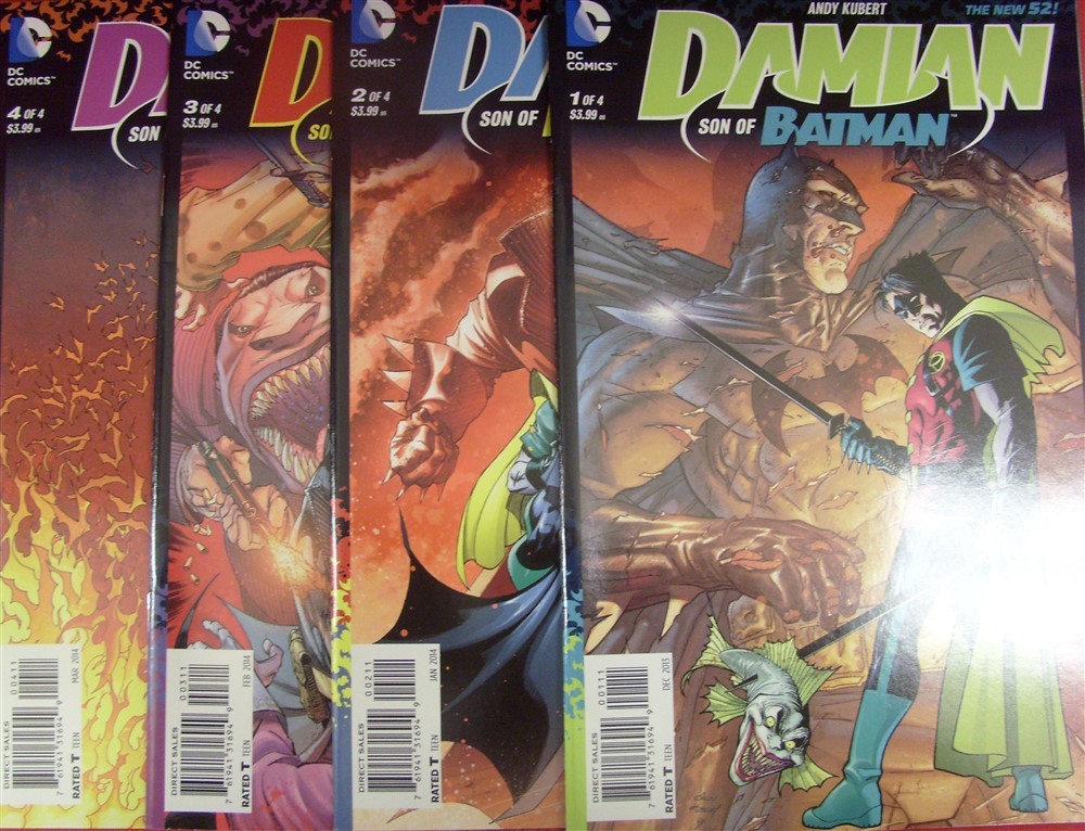 DAMIAN SON BATMAN 1-4 DC COMIC SET COMPLETE 1ST PRINT NEW 52 ANDY KUBERT 2013 NM DAMIAN SON BATMAN 1-4 DC COMIC SET COMPLETE 1ST PRINT NEW 52 ANDY KUBERT 2013 NM