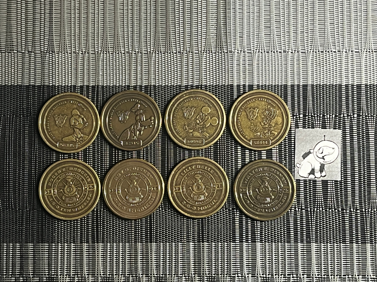 WALT DISNEY WORLD 4 RAILROAD CLASSIC CHARACTER 2024 BRONZE MEDALLION COINS