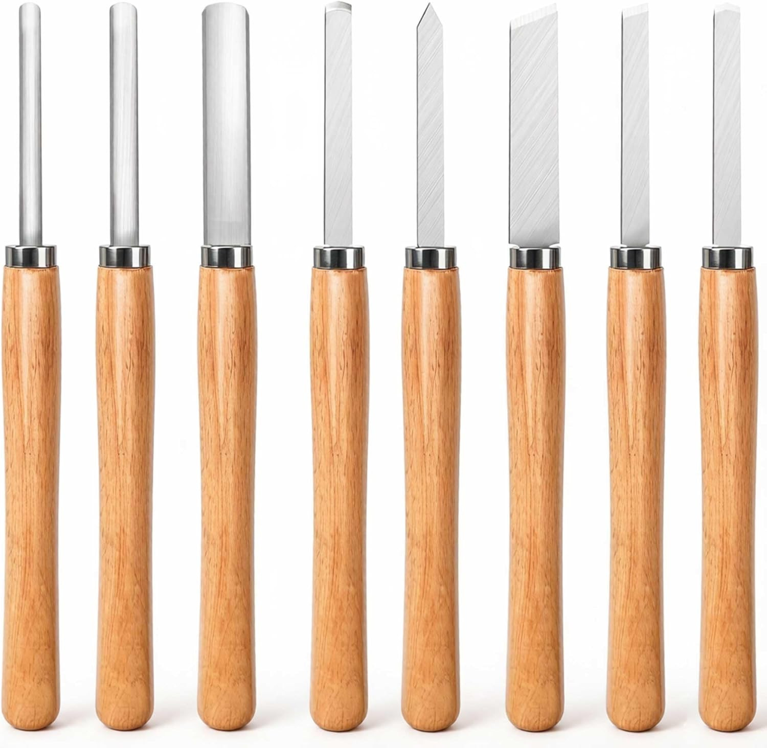 8 Piece Heavy Duty Wood Turning Chisel Set, Lathe Chisel Cutting Tools, (3) Goug 8 Piece Heavy Duty Wood Turning Chisel Set, Lathe Chisel Cutting Tools, (3) Goug
