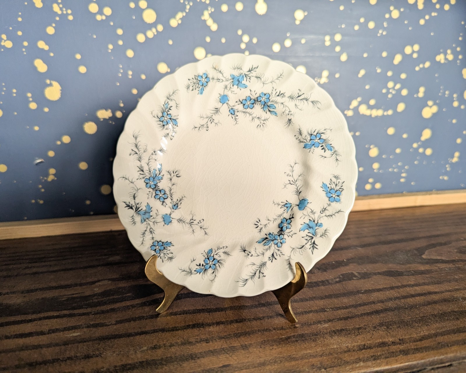 Myott “Forget Me Not” Fine Staffordshire Ware bread & butter dish, made in Engla