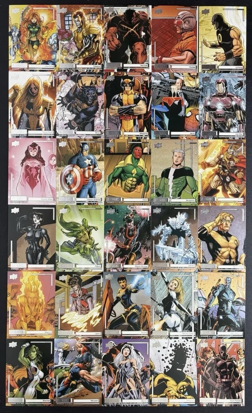2022 UD MARVEL Allegiance Avengers Vs X-man Spider-Man Wolverine Set 1-90