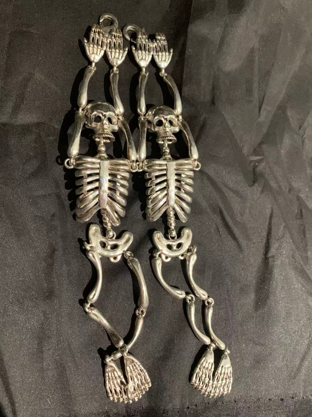 A Pair Wonderful Hand Made Tibetan Silver *Skull* Amulet Bracelets A Pair Wonderful Hand Made Tibetan Silver *Skull* Amulet Bracelets