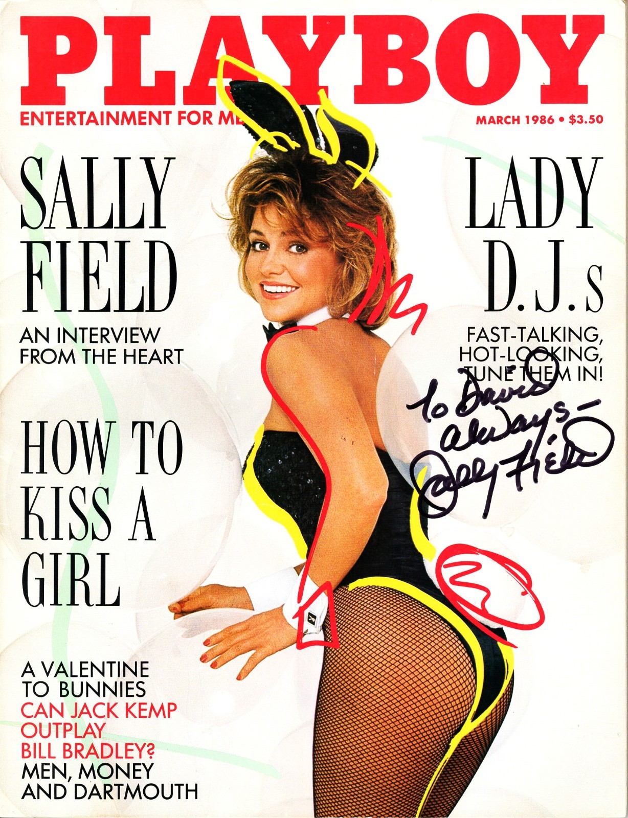SALLY FIELDS Signed Autograph Playboy Magazine March 1986 SALLY FIELDS Signed Autograph Playboy Magazine March 1986