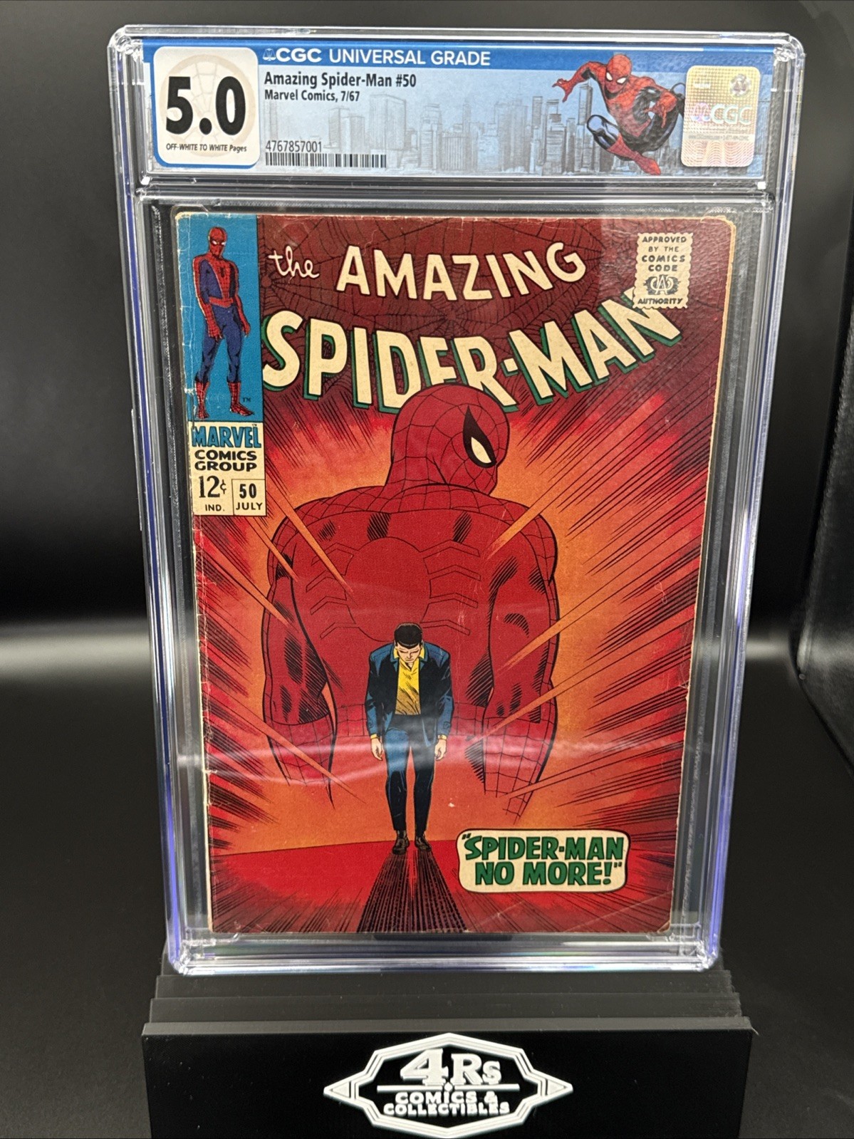 The Amazing Spider-Man #50 Marvel Comics CGC 5.0 Silver Age Key Issue 1967 The Amazing Spider-Man #50 Marvel Comics CGC 5.0 Silver Age Key Issue 1967