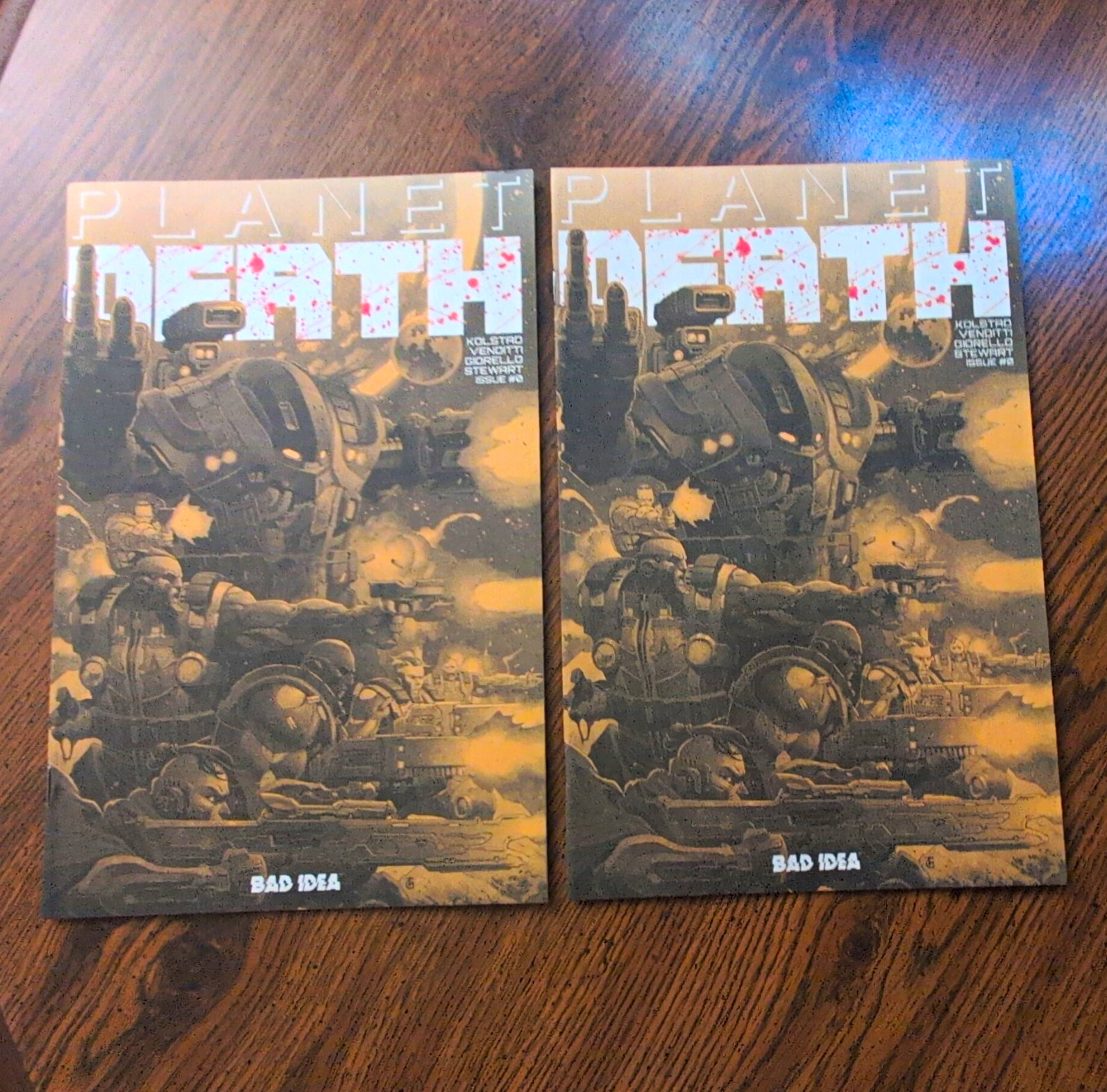 BAD Idea Planet Death #0 Comic Lot (2 Books) Kolstad Venditti Giorello Stewart