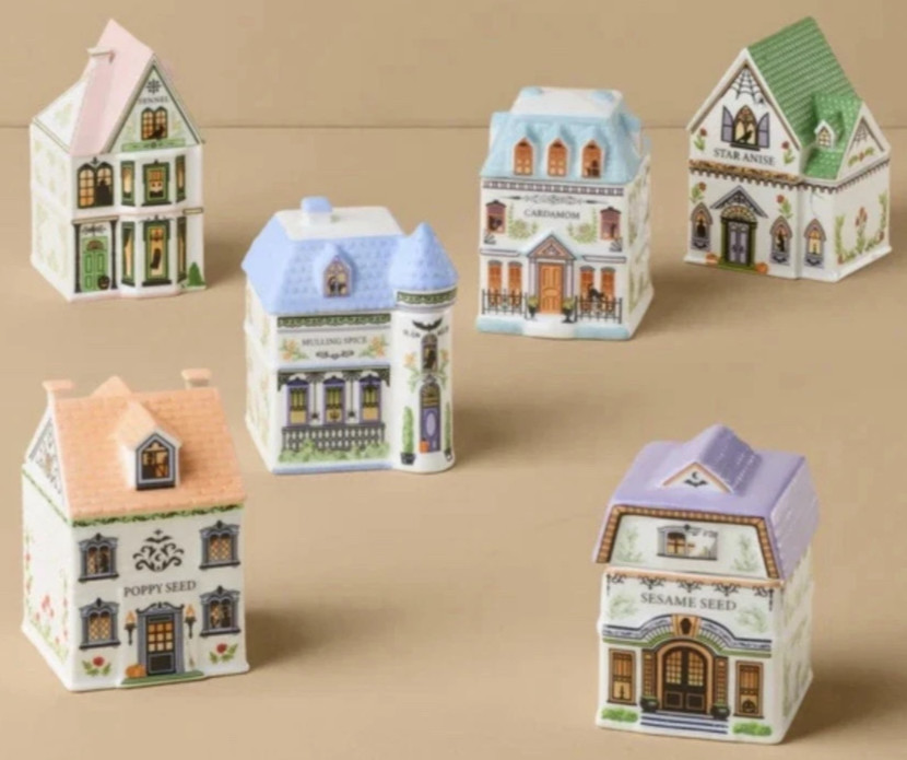 2026 Lenox Spice Village Halloween 6 Piece Spice Jar Set NEW 🎃👻