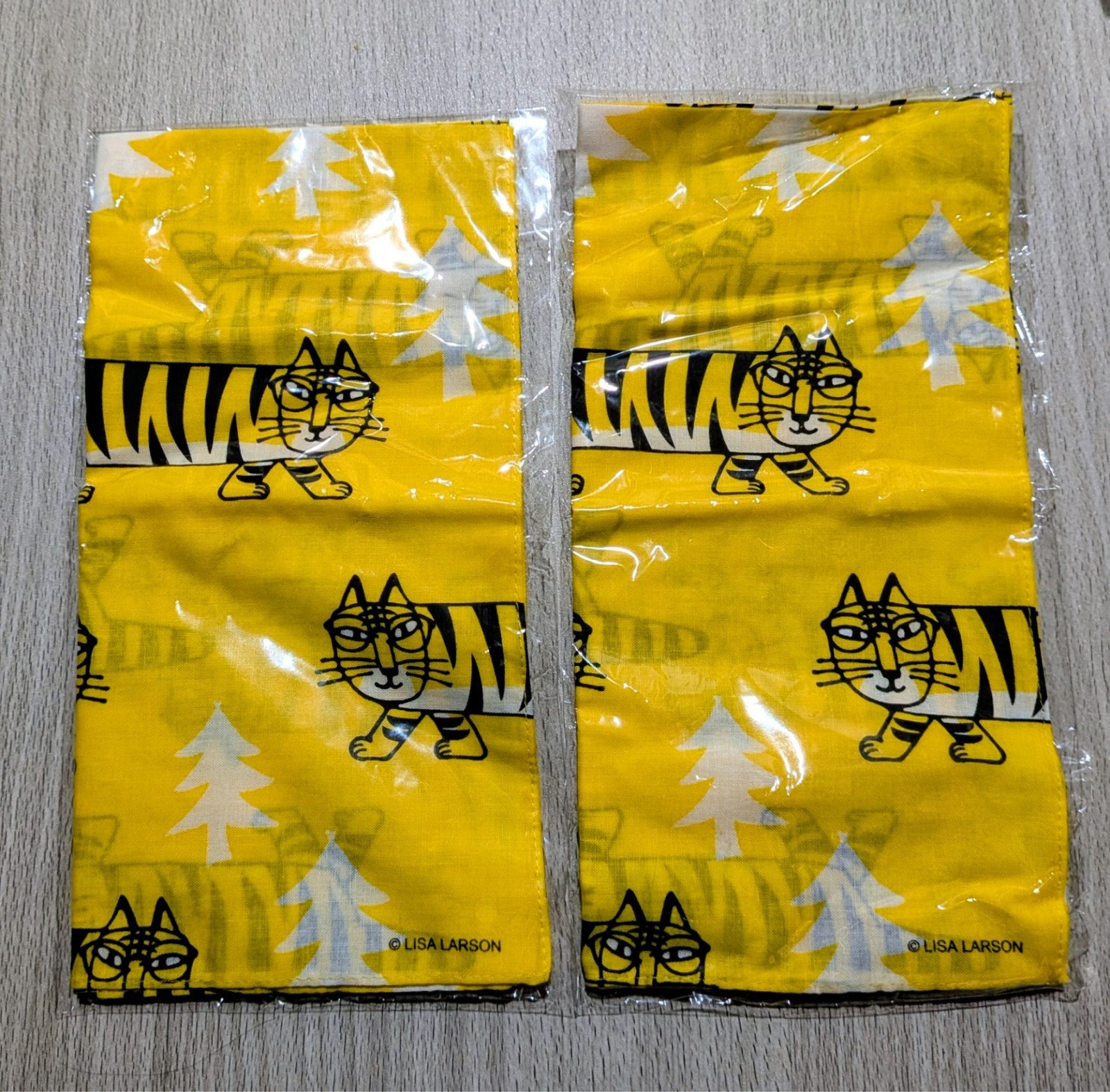 Rare 2x Lisa Larson Zoff Japan Collaboration Mikey Yellow Furoshiki  bandana NEW