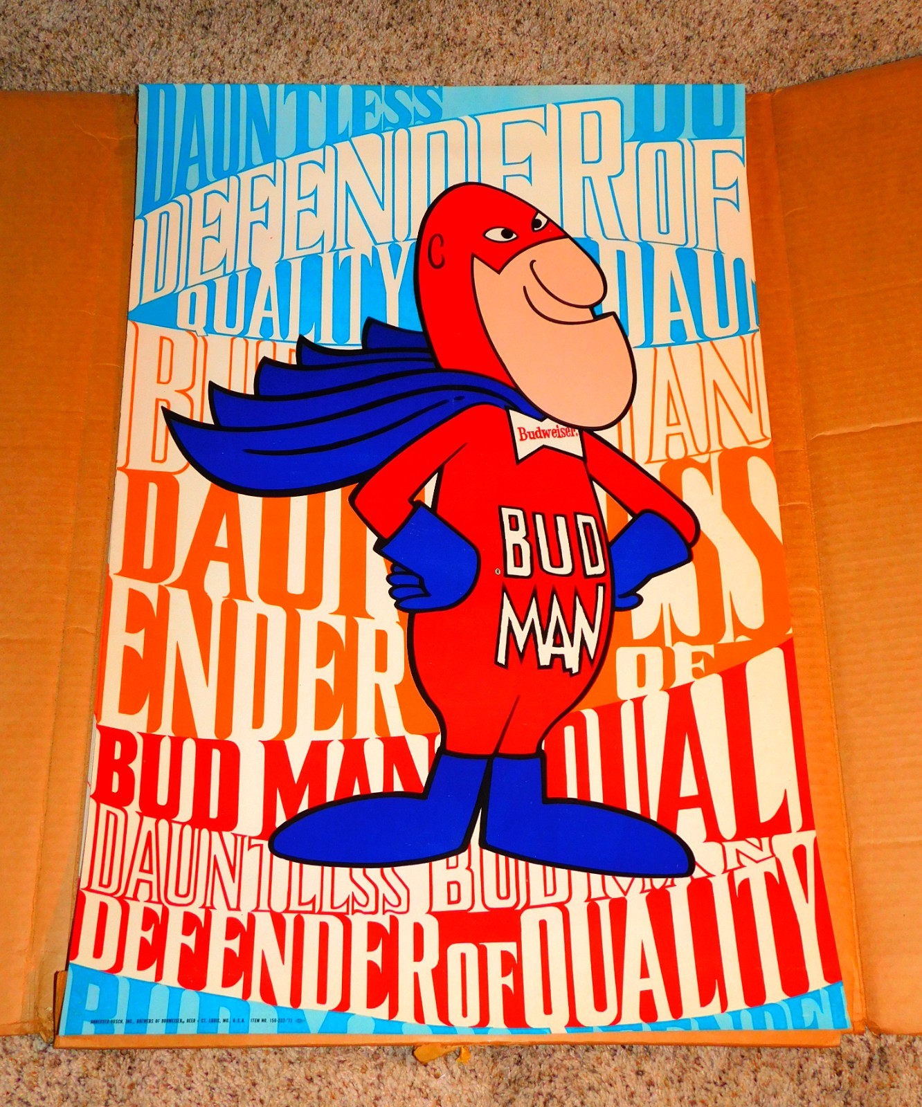 Original NOS 1971 BUDWEISER BUD MAN 30