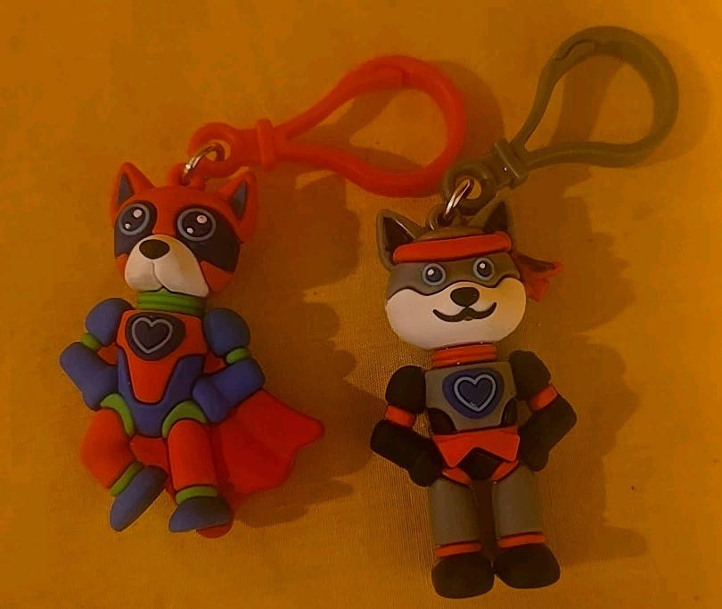 Set 2 American Heart Association Kids Heart Challenge Hero Robot dogs Keychains Set 2 American Heart Association Kids Heart Challenge Hero Robot dogs Keychains