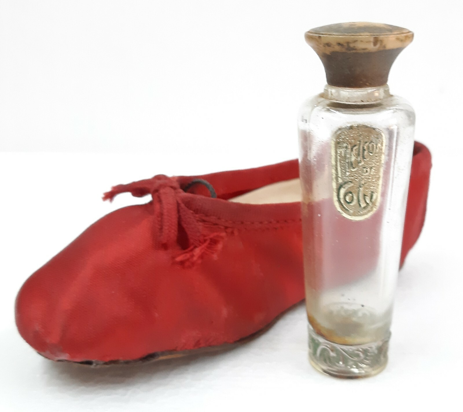 RARE VINTAGE ANTIQUE METEOR DE COTY SHOES PERFUME BOTTLE MADE IN FRANCE