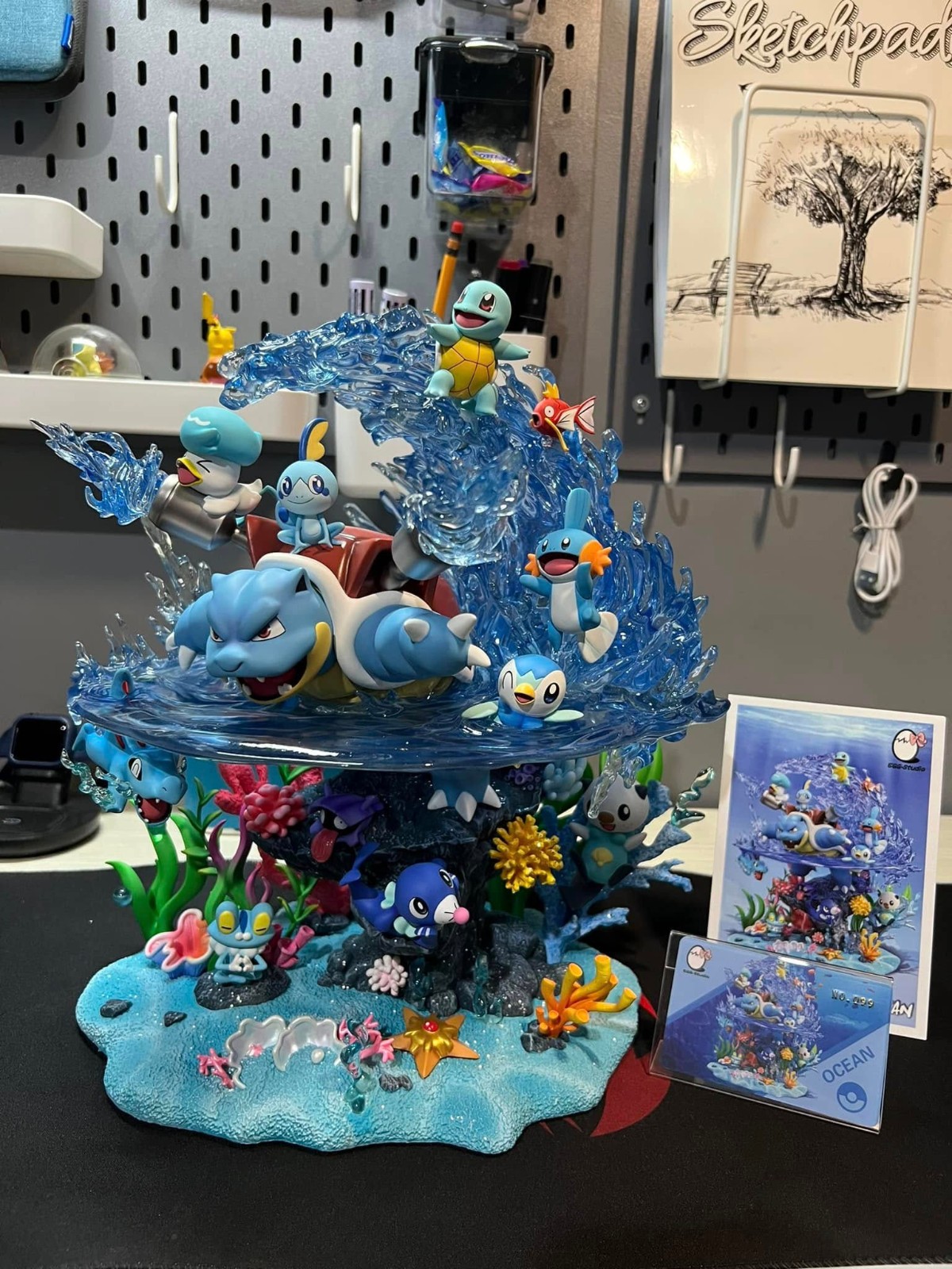 Ocean Blastoise Egg Studio Resin Statue Collectibles Model 32cm Ocean Blastoise Egg Studio Resin Statue Collectibles Model 32cm