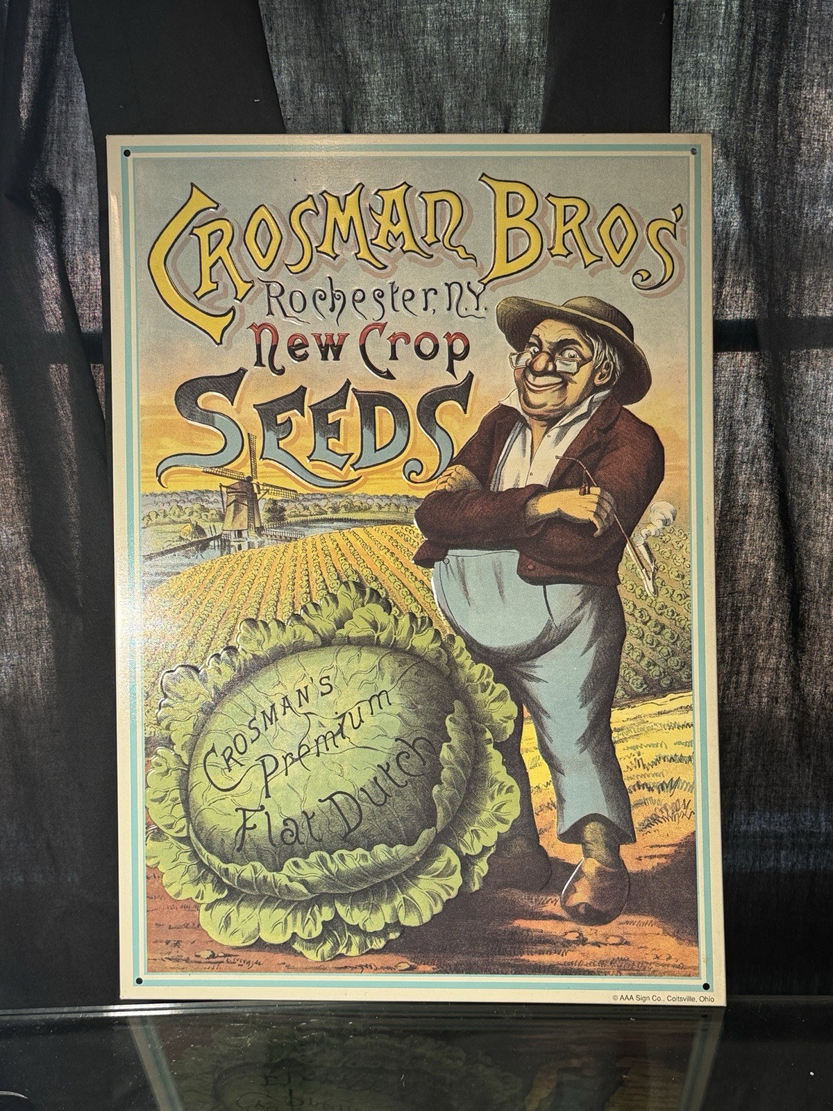 CROSMAN BROS NEW CROP SEEDS EMBOSSED METAL SIGN AAA Sign USA
