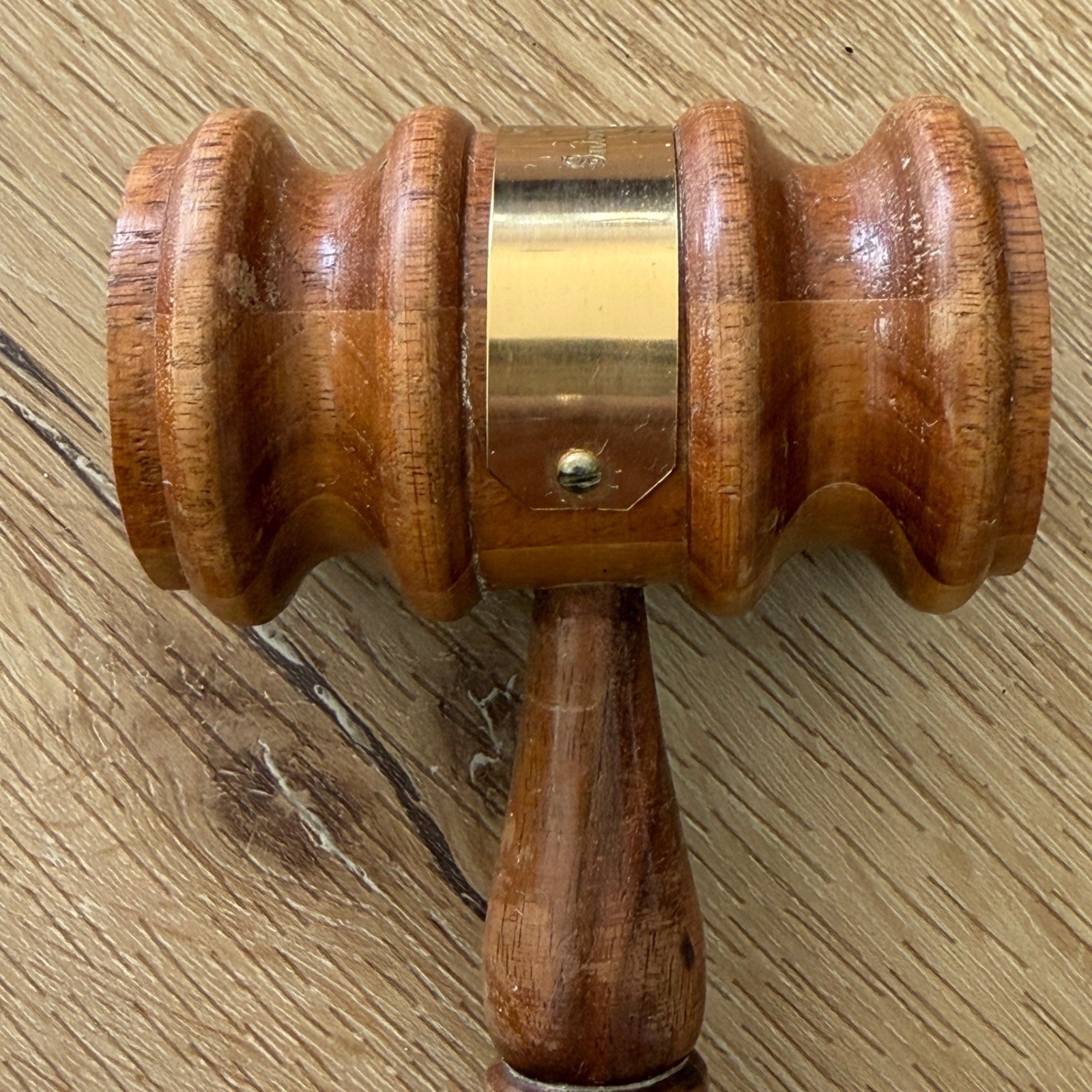 Vintage Engraved Wood Gavel Brass Band ESS Interp of Drama 1967-68 Collectible