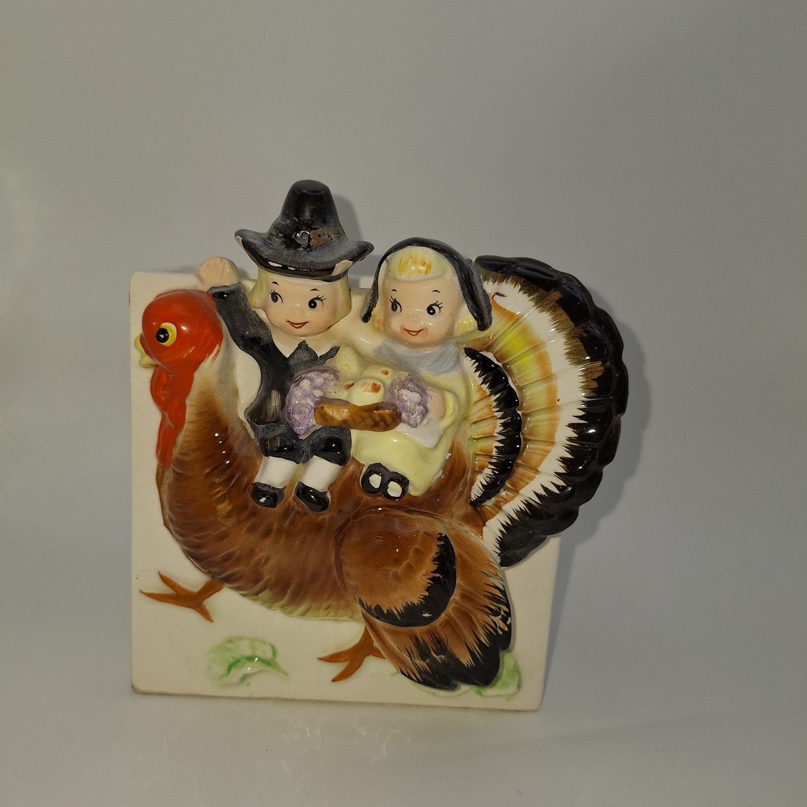 vintage rare Relpo thanksgiving anthropomorphic  turkey  kitsch planter