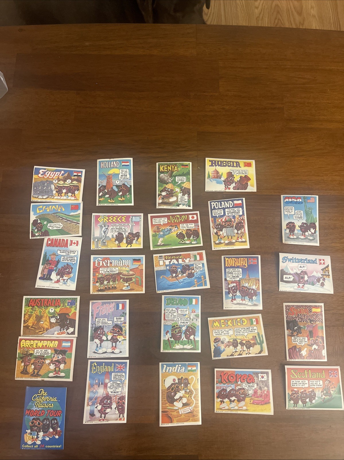 1988 The California Raisins World Tour 1st Series Trading  Complete