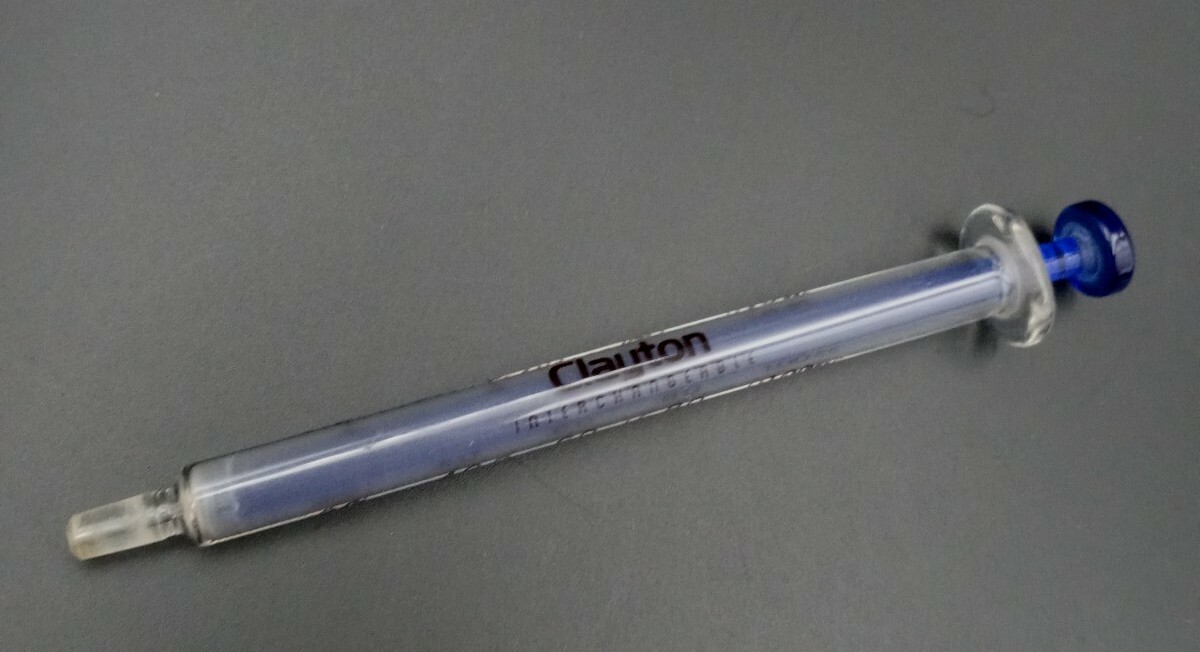 Vintage Clayton Glass Medical Syringe