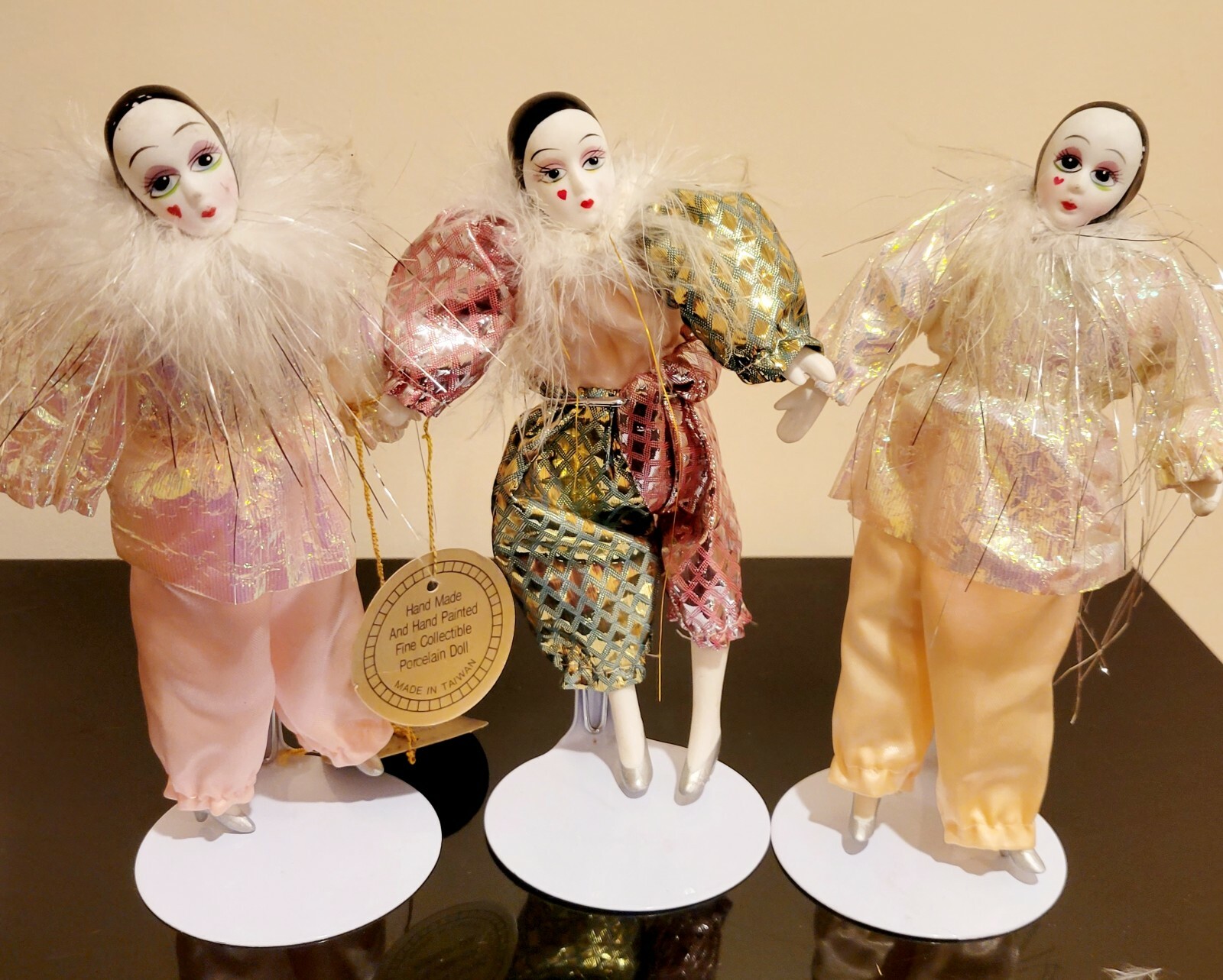 Vintage Show Stoppers Clowns Figurine Lot Of 3 Hand Painted Dolls 7\