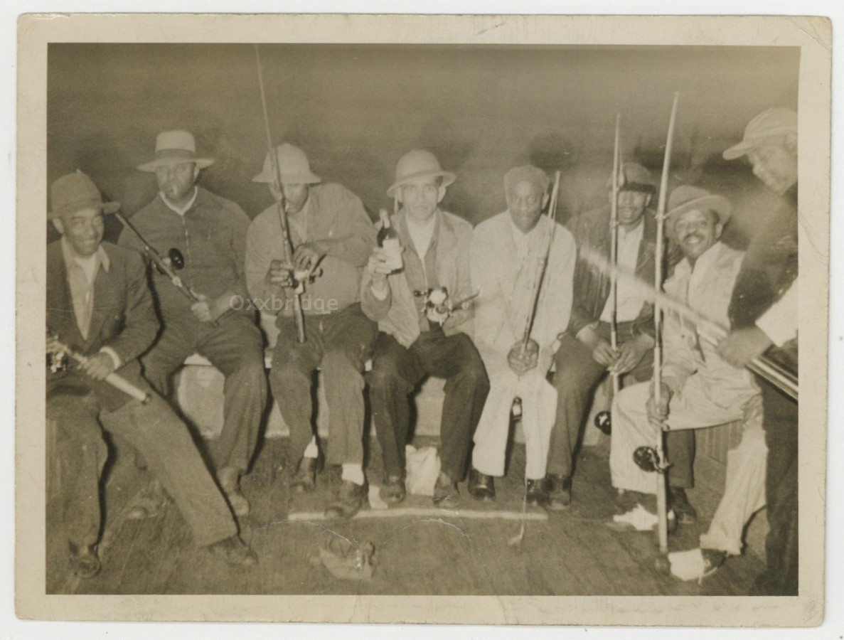 African American Men Fishing 1940 Drinking Booze, Smoking Joking Black Guys Fun African American Men Fishing 1940 Drinking Booze, Smoking Joking Black Guys Fun