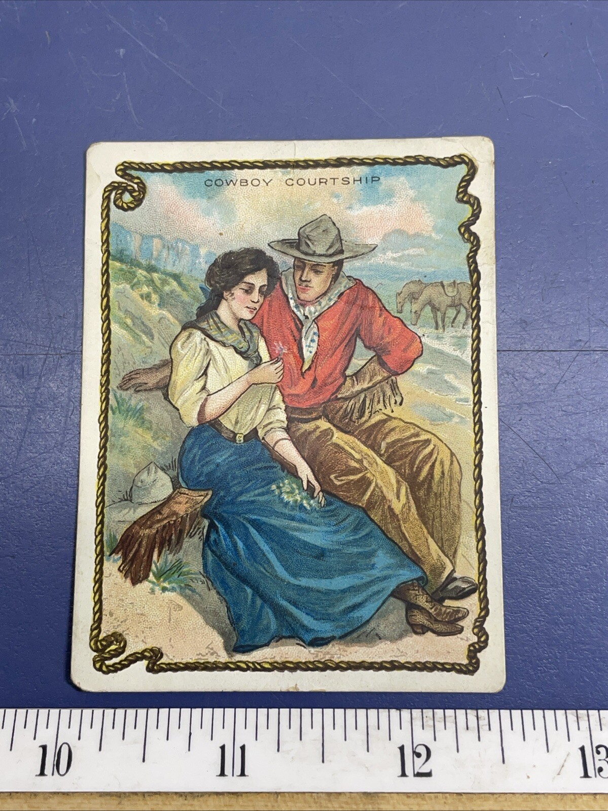 1909 T53 Hassan Cigarettes Cowboy Series #1-50 Trading Card Cowboy Courtship