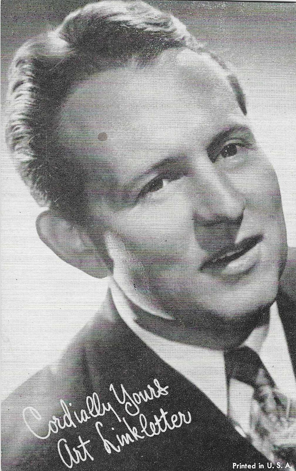 EXHIBIT CO. ARCADE ACTOR CARD 1950\'s ART LINKLETTER POPULAR CARD EXHIBIT CO. ARCADE ACTOR CARD 1950\'s ART LINKLETTER POPULAR CARD