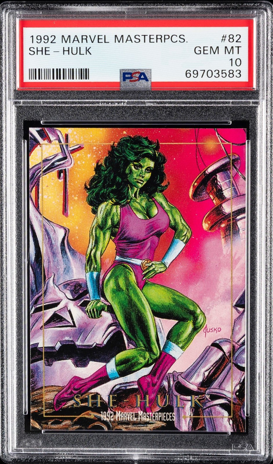 1992 Skybox Marvel Masterpieces She-Hulk #82 PSA 10 Gem Mint - Joe Jusko #1 1992 Skybox Marvel Masterpieces She-Hulk #82 PSA 10 Gem Mint - Joe Jusko #1