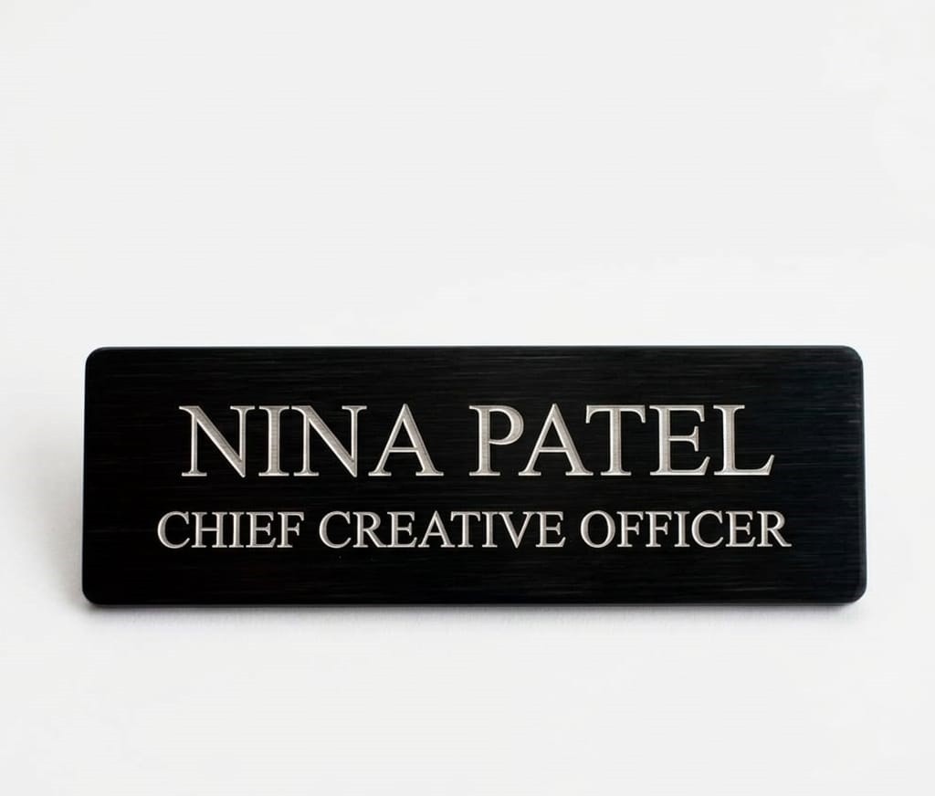 Personalised Engraved Name Badge Custom ID Stainless Steel Plate Name Tag