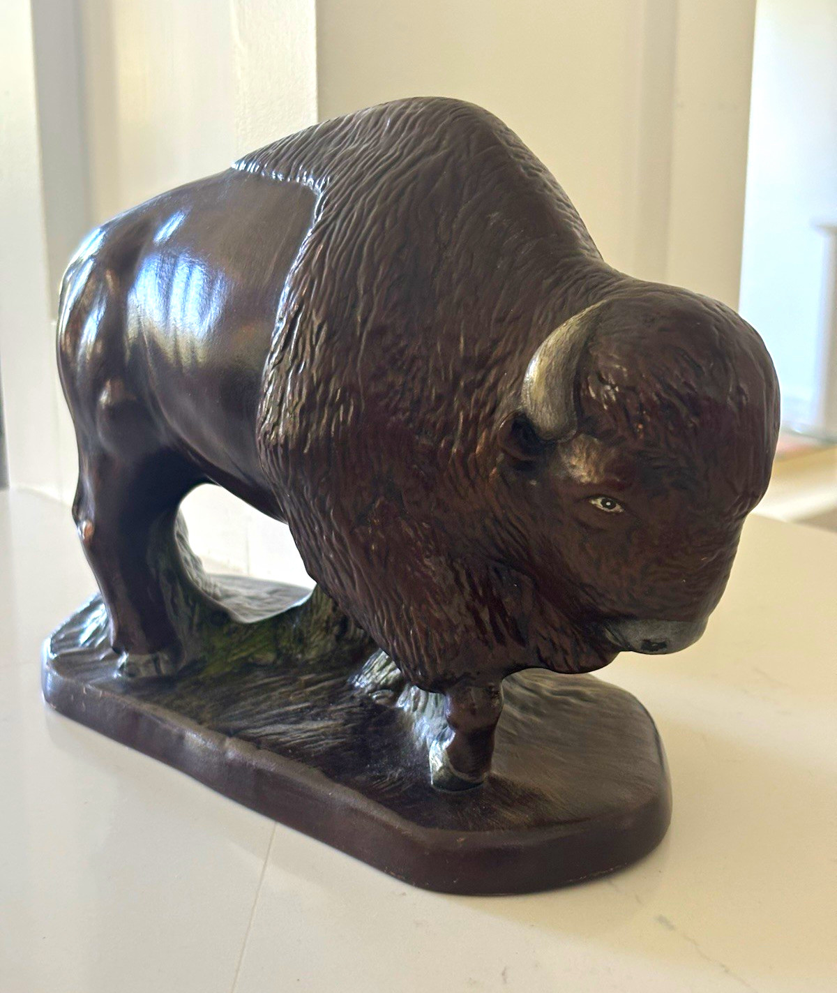Vtg 1983 Ceramic Handmade American Bison,Buffalo Statue 11x6x4” Majestic Spirit Vtg 1983 Ceramic Handmade American Bison,Buffalo Statue 11x6x4” Majestic Spirit