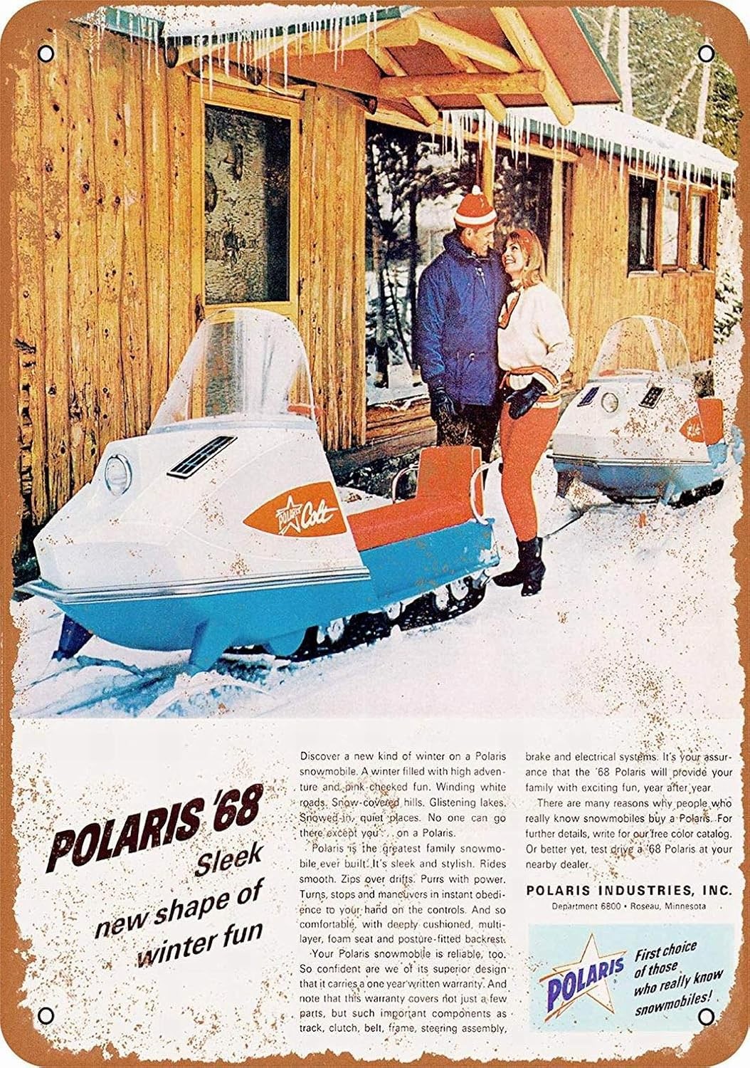 Polaris Snowmobiles Vintage Tin Metal Signs Home Décor 8x12 Polaris Snowmobiles Vintage Tin Metal Signs Home Décor 8x12